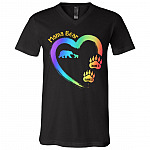 Personalized Mama Bear, Black, V-Neck T-Shirt Personalized Mama Bear, Black, V-Neck T-Shirt