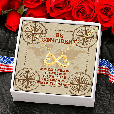 Alternative view of Be Confident In Whatever Direction You Choose To Go Infinity Heart Pendant Necklace
