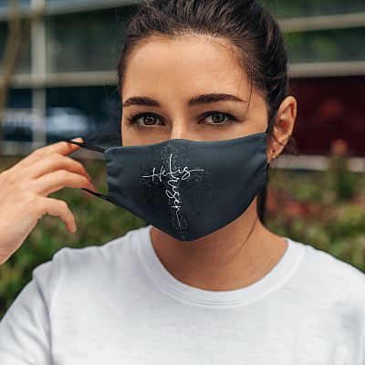 Alternative view of He Is Risen Cross - Christianity Gift - Christians Gift Washable Reusable Printed Cloth Face Mask Cover