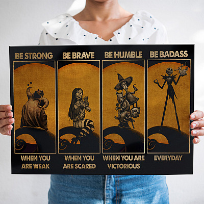 Alternative view of Nightmare Christmas Be Strong Be Brave Be Humble Be Badass Wrapped Framed Canvas Prints - Unframed Poster