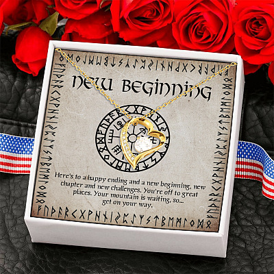 Here's To A Happy Ending And A New Begining Viking Forever Love Pendant Necklace