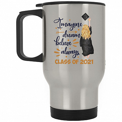 14 oz. Silver Travel Mug