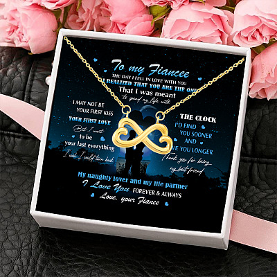 Alternative view of Fiance To My Fiancee The Day I Fell In Love With You I Realized You Are Infinity Heart Pendant Necklace