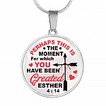 Perhaps This Is the Moment for Which You Have Been Created Circle Pendant Necklace - Circle Luxury Necklace (Silver)
