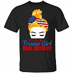 Funny Yes I'm A Trump Girl Deal With It T-Shirt, Black, Unisex T-Shirt