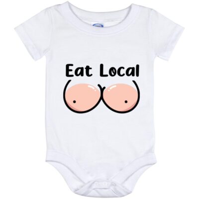 Eat Local With White, White, Baby Onesie - 12 Month
