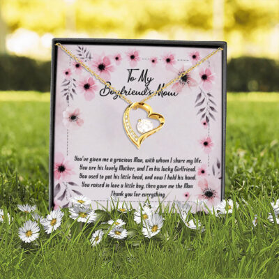 To My Boyfriend's Mom You've Given Me a Gracious Man Mother's Day Gift Forever Love Pendant Necklace