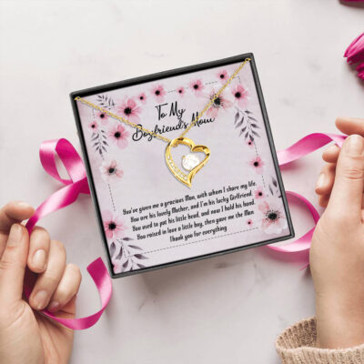 Alternative view of To My Boyfriend's Mom You've Given Me a Gracious Man Mother's Day Gift Forever Love Pendant Necklace