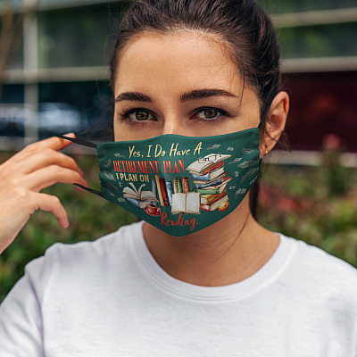 Alternative view of Yes I Do Have a Retirement Plan I Plan in Reading Washable Reusable Custom Printed Cloth Face Mask Cover