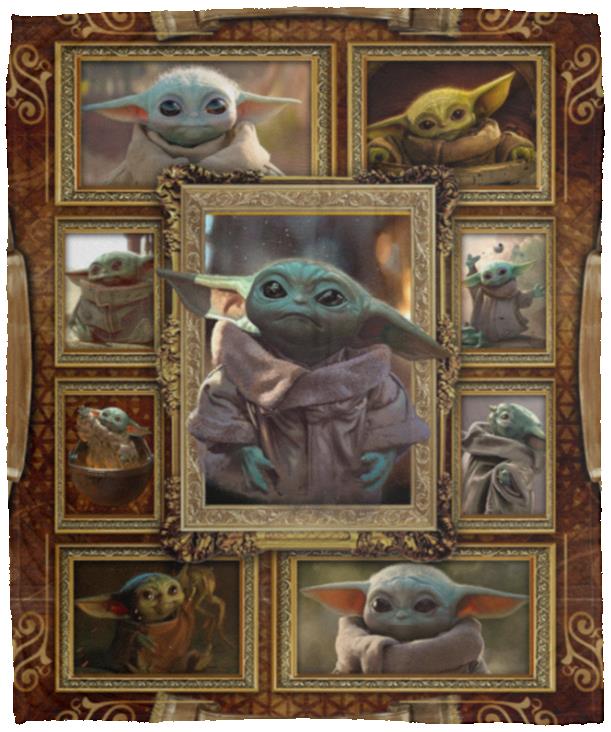 Yoda blanket, White, Cozy Plush Fleece Blanket - 50x60