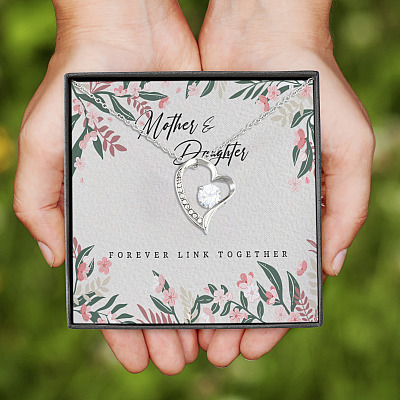Alternative view of Mother and Daughter Forever Link Together Forever Love Pendant Necklace