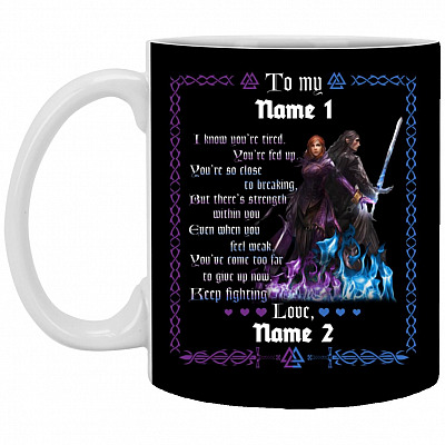 Personalized to My Viking Husband, Black, 11 oz. White Mug