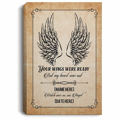 Personalized Memorial cavas, White, 0.75'' Framed Canvas