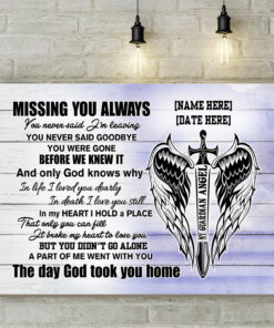 Alternative view of Personalized Guardian Angel Missing You Always Wrapped Framed Canvas - Unframed Poster - Home Decor Wall Art