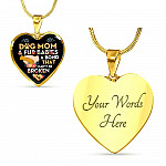 Dog Mom And Fur Babies A Bond That Can't Be Broken Heart Pendant Necklace - Heart Luxury Necklace (Gold Plated)