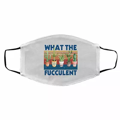Fucculent Mask, White, Cloth Face Cover – Medium/Large