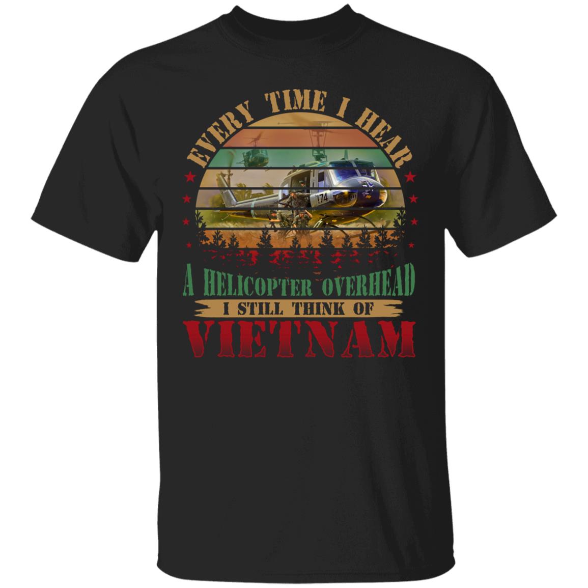 Everytime I Hear a Helicopter Over, Black, Unisex T-Shirt