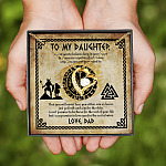 2VT. Viking Dad To My Daughter I Want You To Believe Forever Love Necklace (Gold)