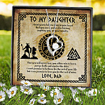2VT. Viking Dad To My Daughter I Want You To Believe Forever Love Necklace (Silver) 7