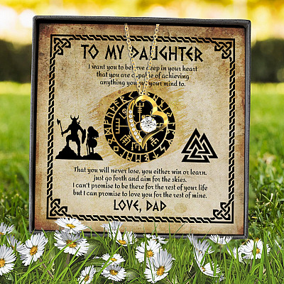 To My Daughter I Want You To Believe Deep In Your Heart From Viking Dad Forever Love Heart Pendant Necklace