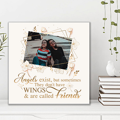 Alternative view of Personalized Photo Angels Exist but Sometimes They Don't Have Wings Friends Framed Canvas - Unframed Poster