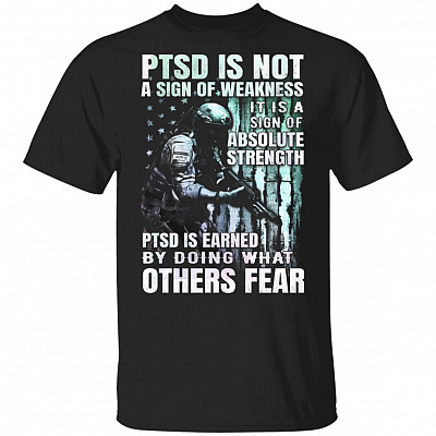 ptsd, Black, Unisex T-Shirt