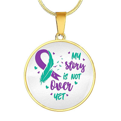 My Story Is Not Over Yet Circle Pendant Necklace - Circle Luxury Necklace (Gold Plated)
