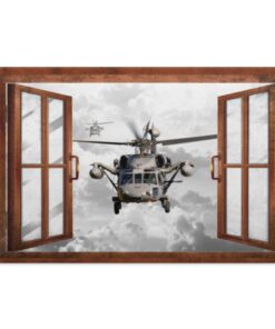 Black Hawk Framed Canvas - Veteran, White, 0.75'' Framed Canvas