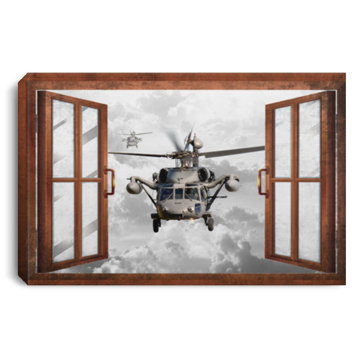 Black Hawk Framed Canvas - Veteran, White, 0.75'' Framed Canvas