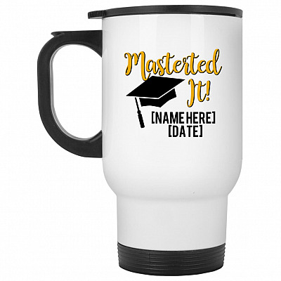 14 oz. White Travel Mug