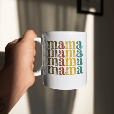 Alternative view of Retro Mama Vintage Coffee Mug - Beer Stein - Water Bottle - Color Changing Mug - Mama Gift Mug