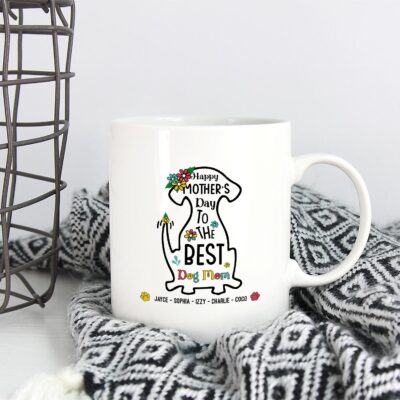 Alternative view of Personalized Happy Mother's Day To The Best Dog Mom Ceramic Coffee Mug - Water Bottle - Beer Stein