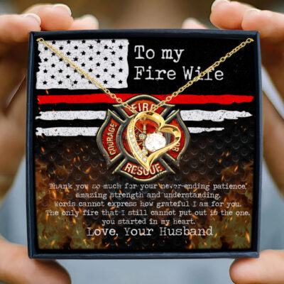 To My Fire Wife Thank You So Much For Your Never-Ending Patience Forever Love Pendant Necklace