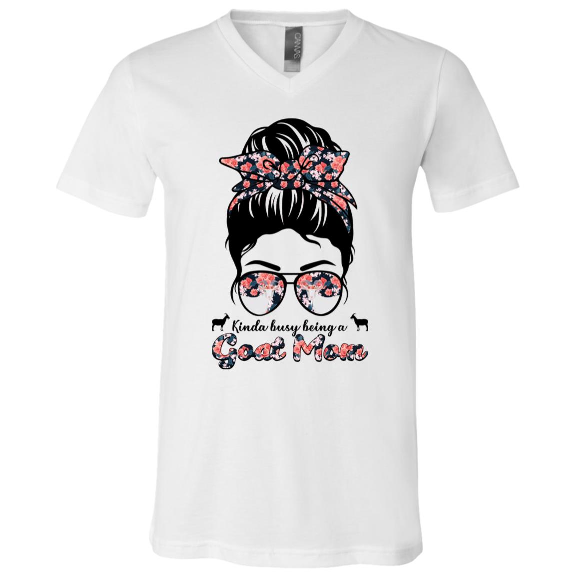 Kinda Busy Being a Goat Shirt, White, V-Neck T-Shirt
