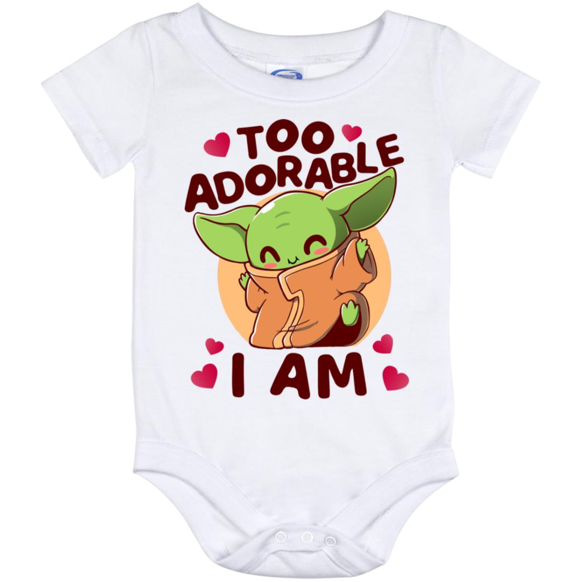 Too Adorable Bodysuit, White, Baby Onesie - 12 Month