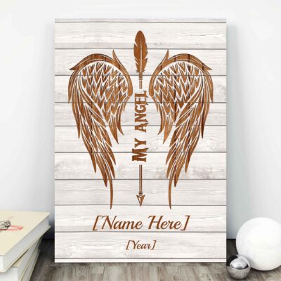 Personalized My Angel Wings Framed Canvas - Unframed Poster - Memorial Gift Home Decor Wall Art