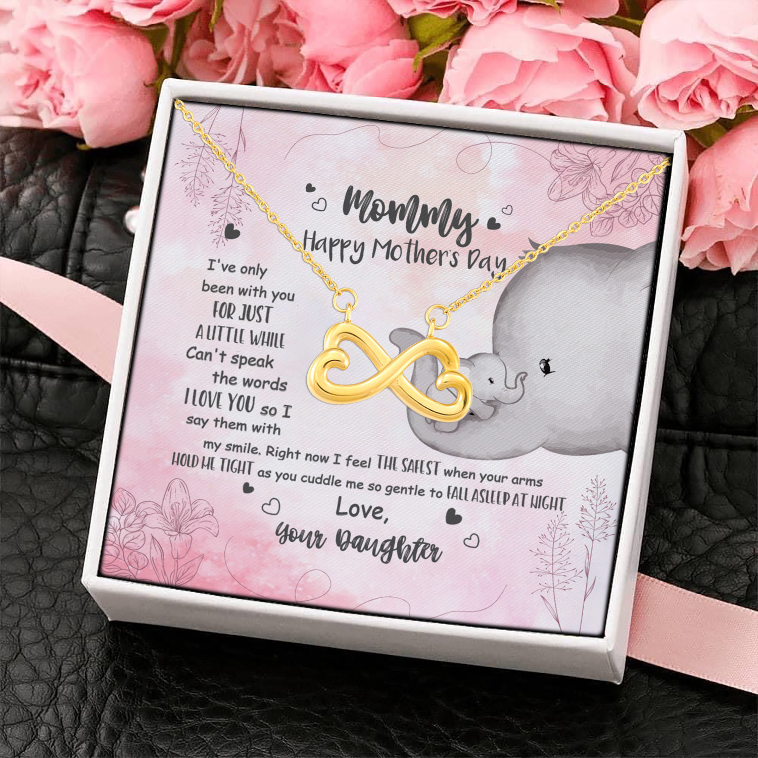 5UT. A Great Job Mommy 2 Infinity Heart Necklace (Gold) 4
