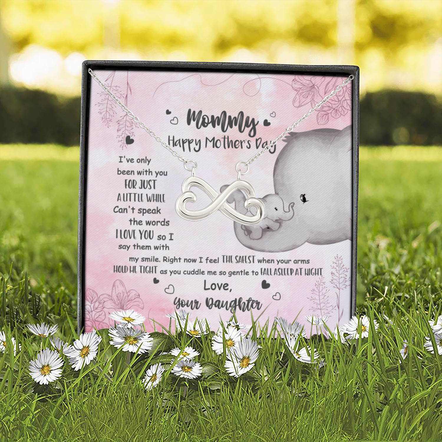 5UT. A Great Job Mommy 2 Infinity Heart Necklace (Silver) 2