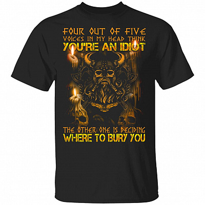 1N.Four Out Of Five Voice In My Head, Black, Unisex T-Shirt