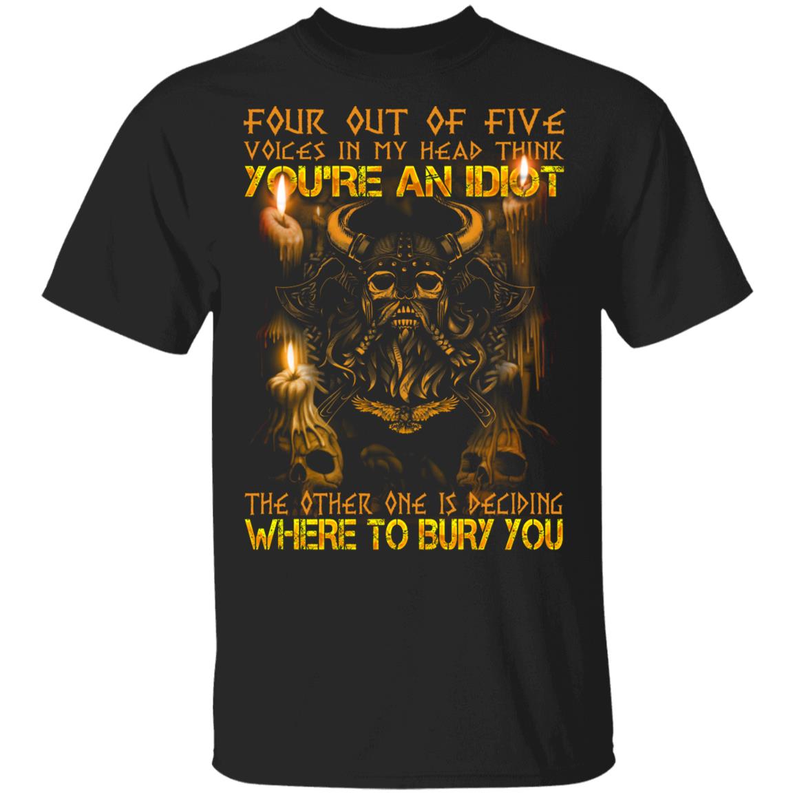 1N.Four Out Of Five Voice In My Head, Black, Unisex T-Shirt