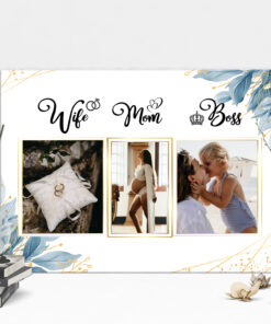 Personalized Photo Wife Mom Boss - Mother Day Gift Framed Canvas - Unframed Poster