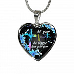 Let Your Faith Be Bigger Than You Fear Christian Butterfly Heart Pendant Necklace - Heart Luxury Necklace (Silver) Let Your Faith Be Bigger Than You Fear Christian Butterfly Heart Pendant Necklace - Heart Luxury Necklace (Silver)