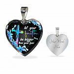 Let Your Faith Be Bigger Than You Fear Christian Butterfly Heart Pendant Necklace - Heart Luxury Necklace (Silver) Let Your Faith Be Bigger Than You Fear Christian Butterfly Heart Pendant Necklace - Heart Luxury Necklace (Silver)