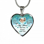 Personalized Photo Your Wings Were Ready But My Heart Was Not Memorial Luxury Heart Pendant Necklace - Heart Luxury Necklace (Silver) Personalized Photo Your Wings Were Ready But My Heart Was Not Memorial Luxury Heart Pendant Necklace - Heart Luxury Necklace (Silver)