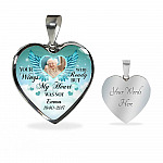 Personalized Photo Your Wings Were Ready But My Heart Was Not Memorial Luxury Heart Pendant Necklace - Heart Luxury Necklace (Silver) Personalized Photo Your Wings Were Ready But My Heart Was Not Memorial Luxury Heart Pendant Necklace - Heart Luxury Necklace (Silver)