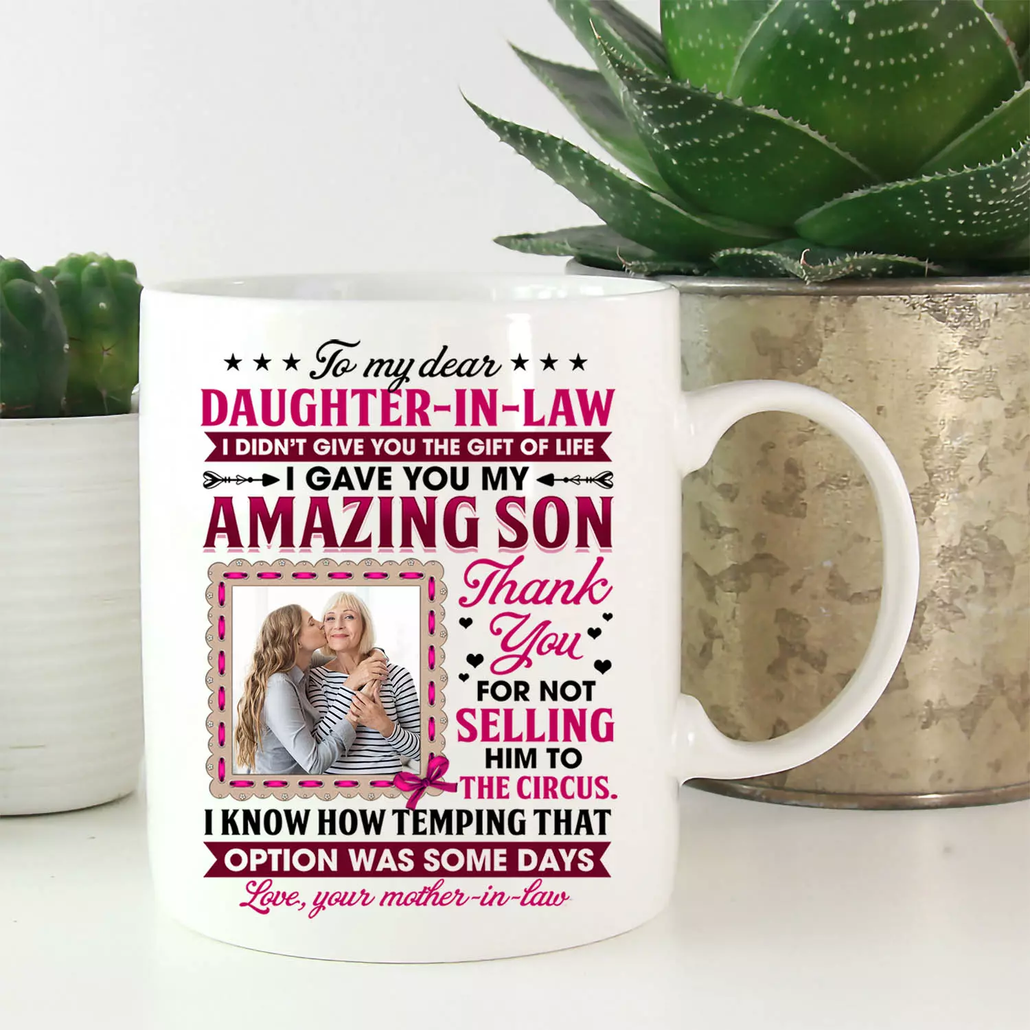2VT. To My Dear Daughter In Law Custom mug mk2