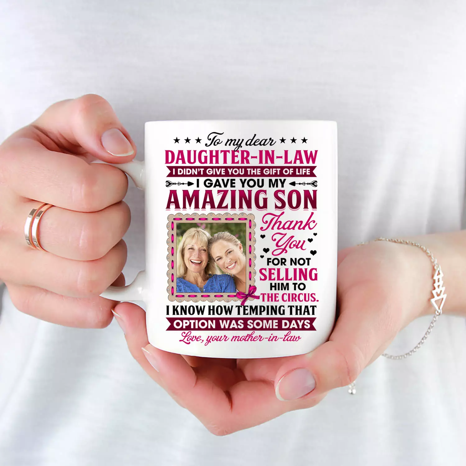 2VT. To My Dear Daughter In Law Custom mug mk3