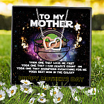 To My Mother From Baby Yoda Saying Yoda Best Mom In The Galaxy Happy Mother's Day Interlocking Hearts Necklace