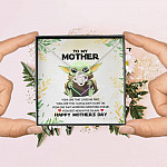 Baby Yoda To My Mother Yoda Best Mom In The Galaxy Happy Mother's Day Love Knot Pendant Necklace