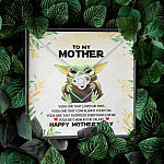 Baby Yoda To My Mother Yoda Best Mom In The Galaxy Happy Mother's Day Love Knot Pendant Necklace